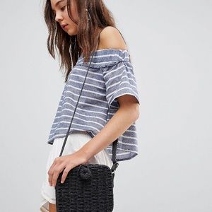 NWT ASOS | striped off the shoulder top